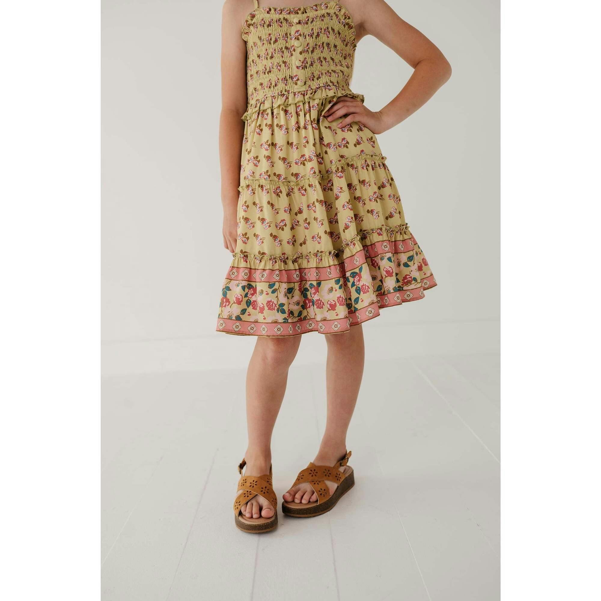 Smock Button Front Tiered Dress