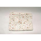 Clementine Bloom Timeless Floral Ruffle Zipper Pouch