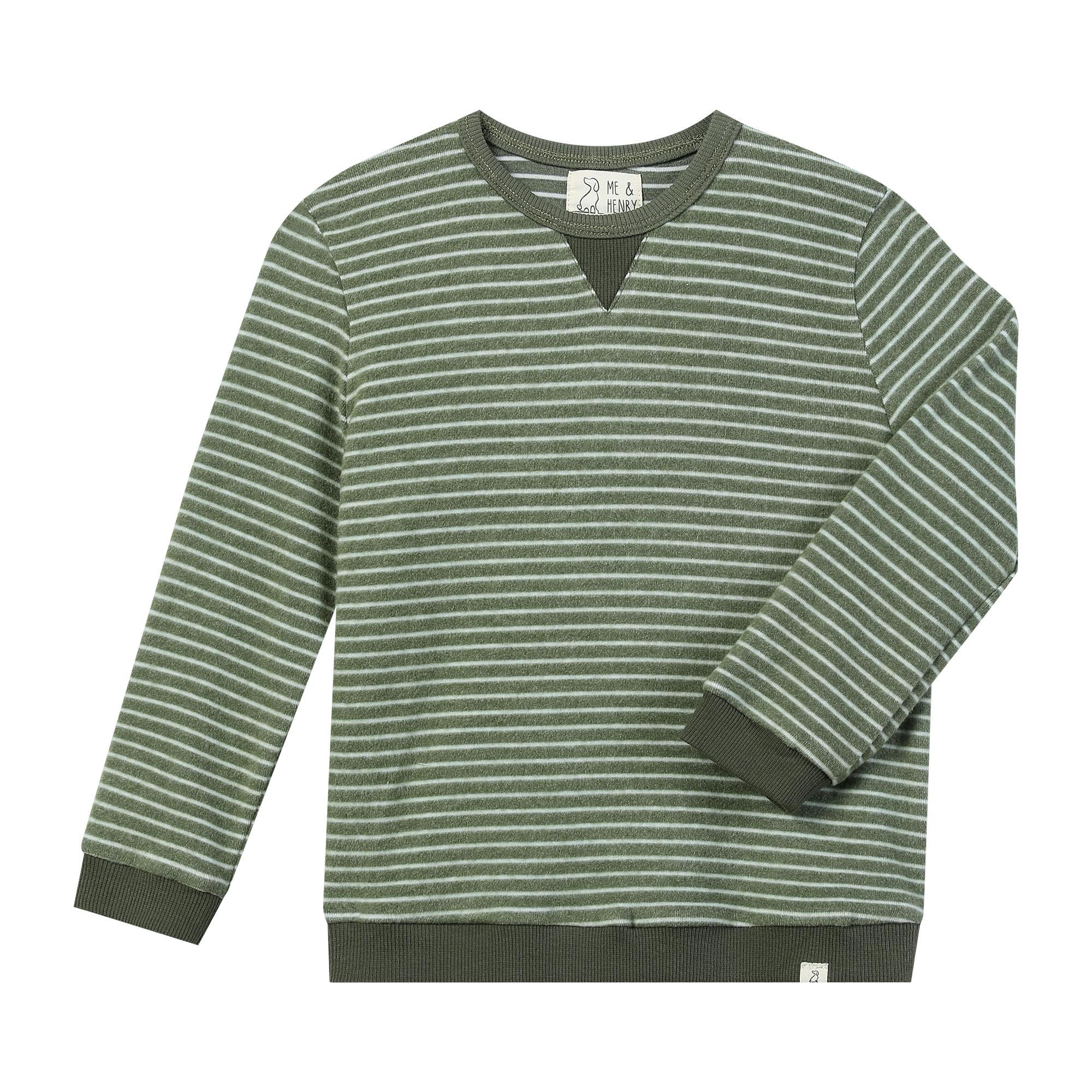 TARQUIN  sweatshirt green/cream  brushed stripe