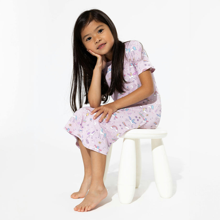 Enchanted Unicorn Bamboo Girls' Short Sleeve Dress