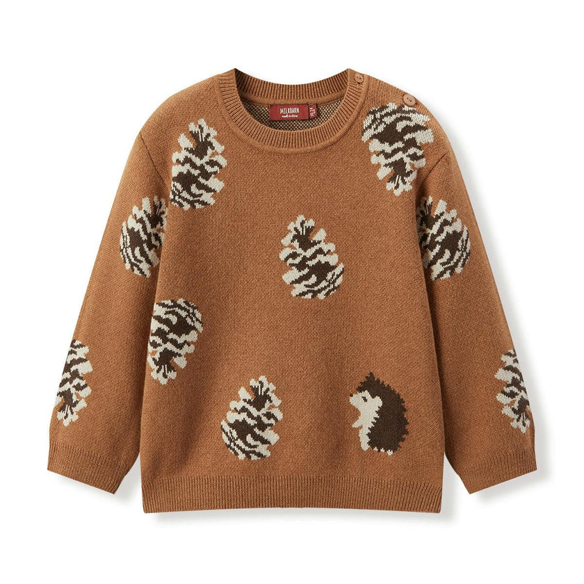 Pinecone & Knitted Birdseye Jacquard Sweater