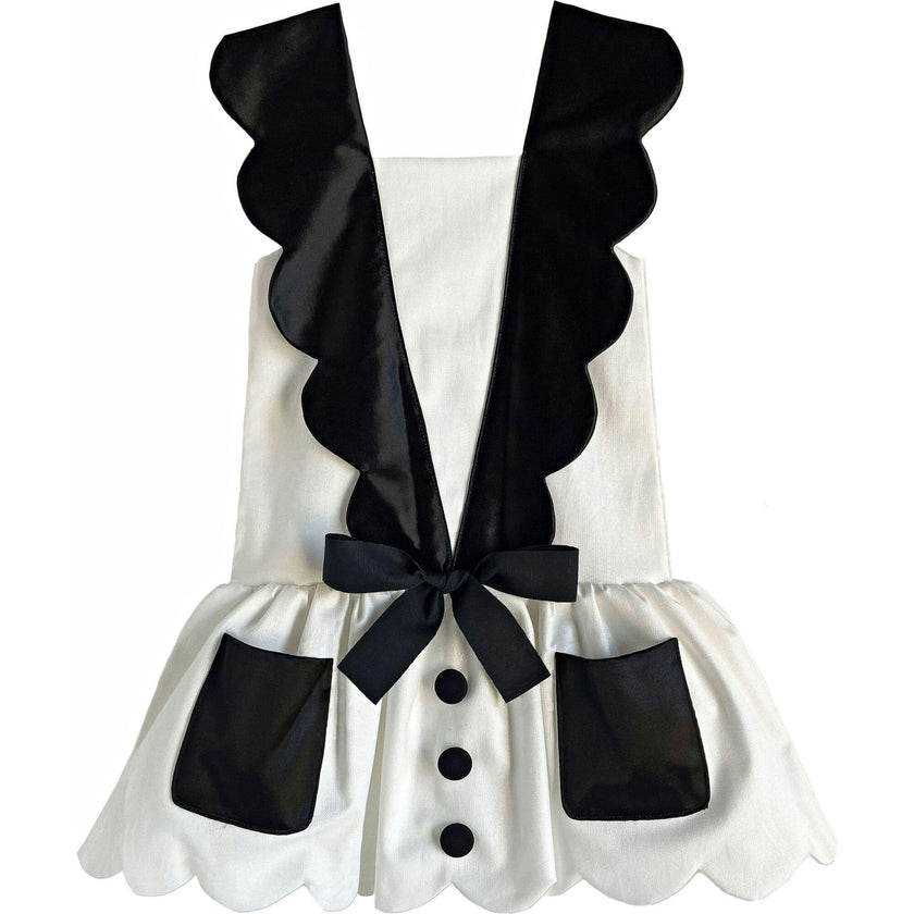 The Drop-Waist Tuxedo Dress, Black