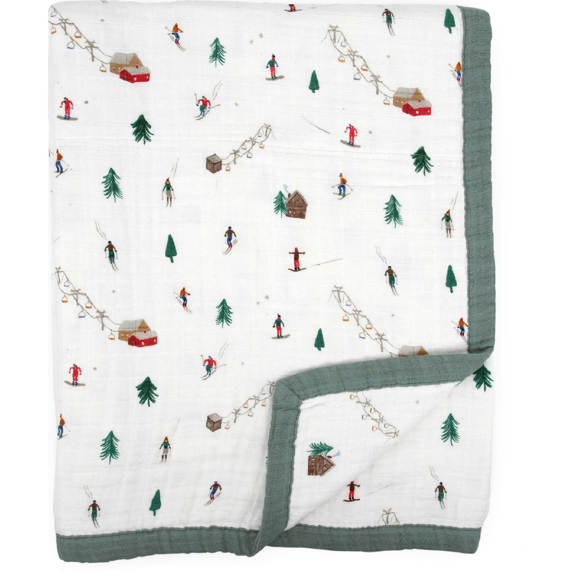 Cotton Muslin Quilted Throw - Powder Party