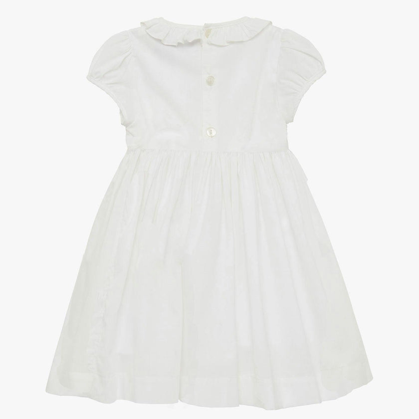 Baby Willow Rose Hand Smocked Dress in White