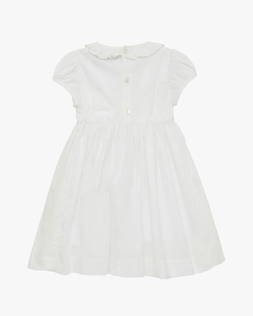 Baby Willow Rose Hand Smocked Dress in White