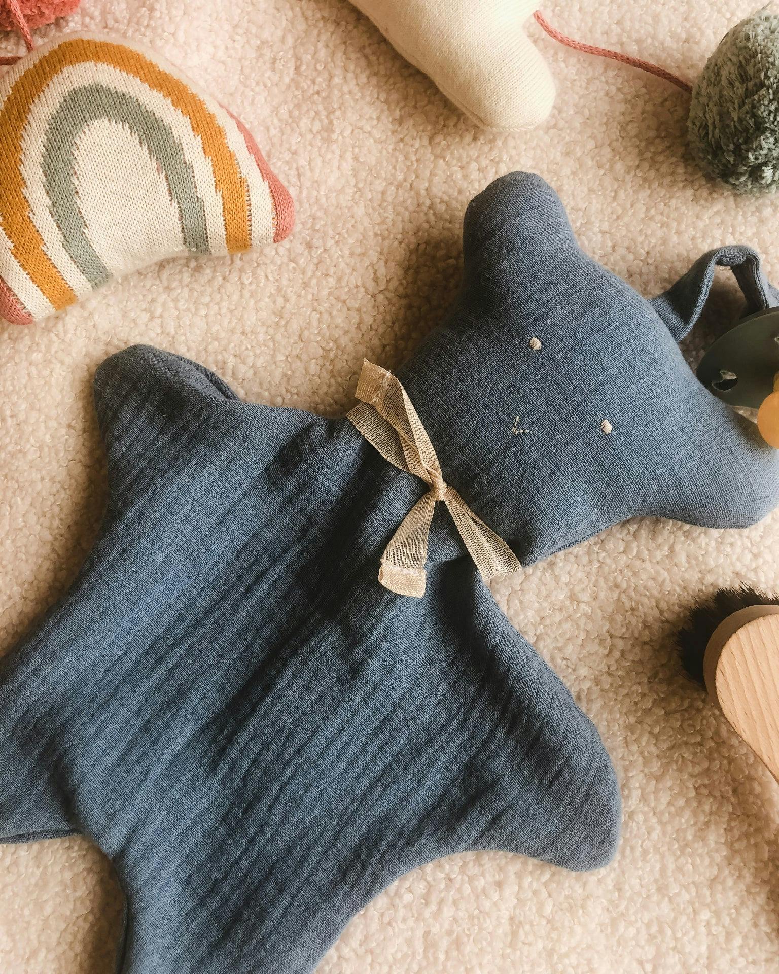 Cachou the Lovey with Removable Wood Teething Ring