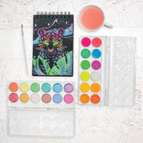 Chroma Blends Watercolor Paint Set - Neon - 12 Colors 1 Brush