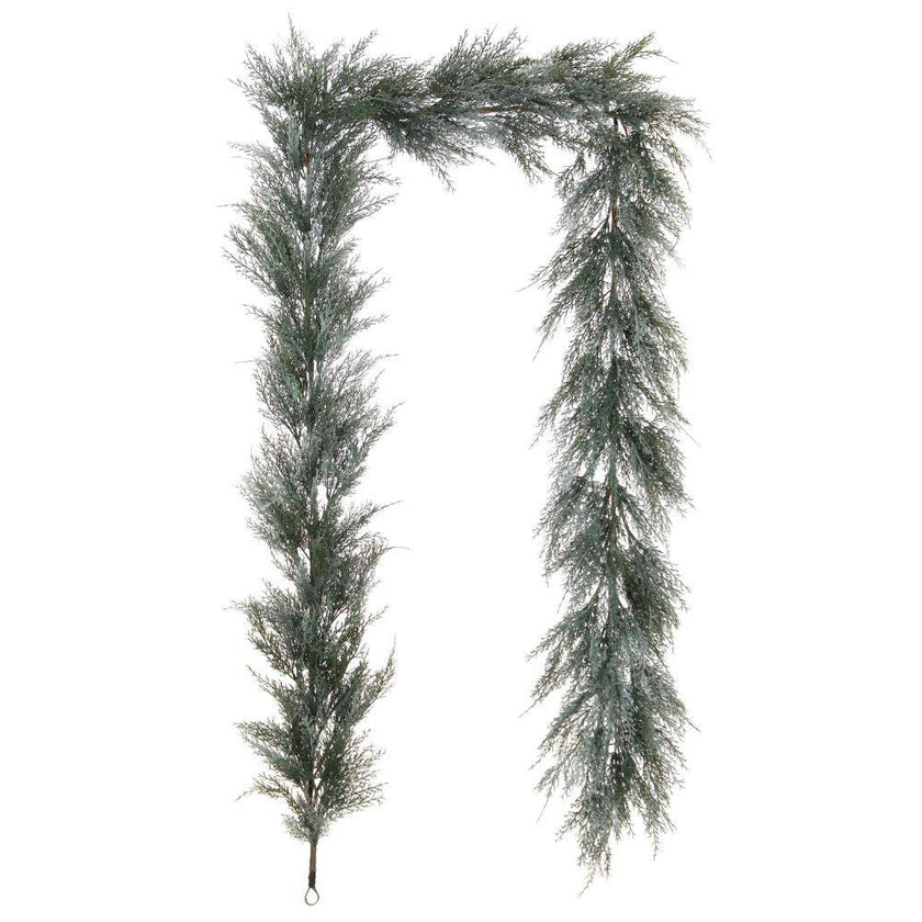 9' Flocked Cedar Garland