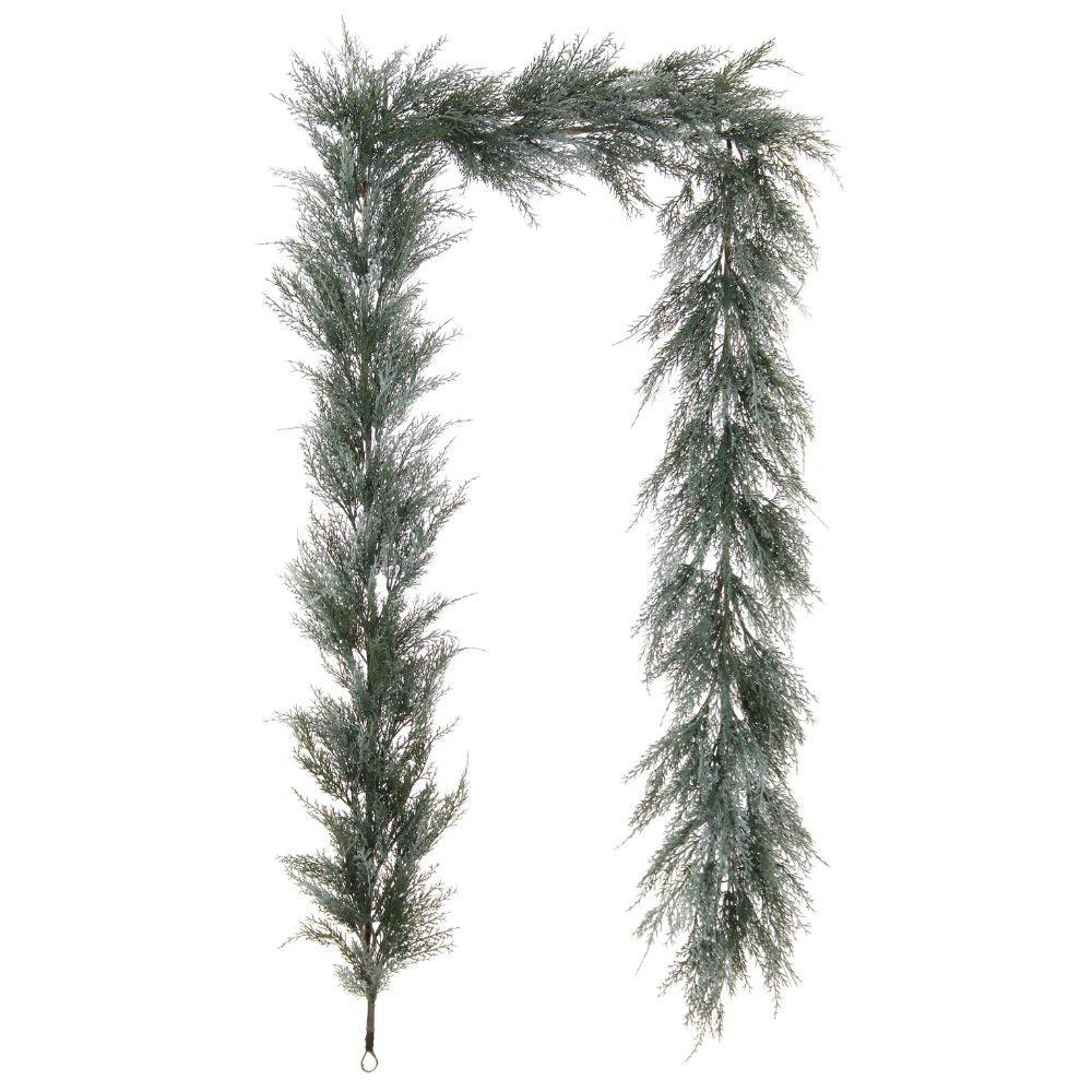 9' Flocked Cedar Garland