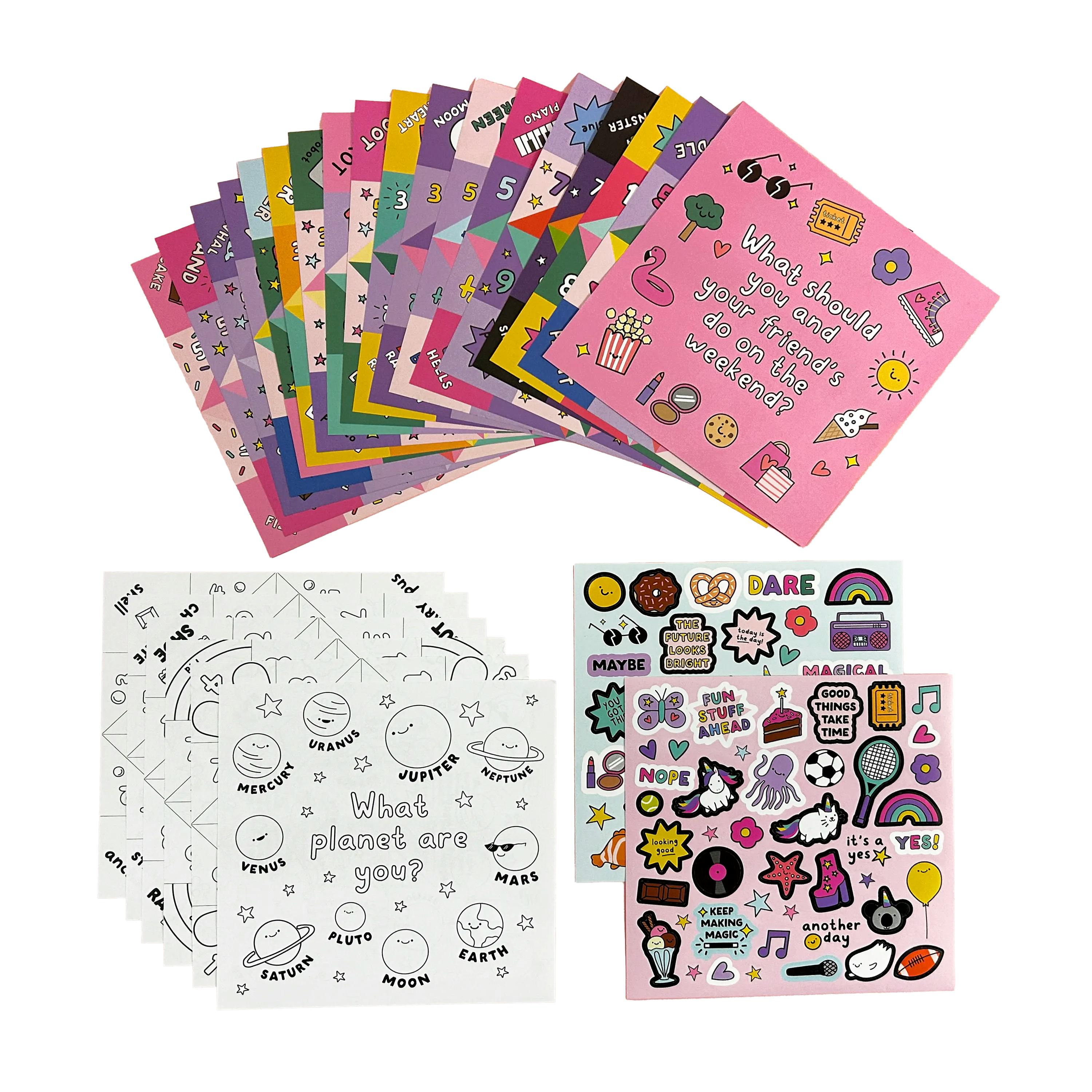 DIY Fortune Tellers Activity Kit - 24 Designs - 2 Sticker Sheets