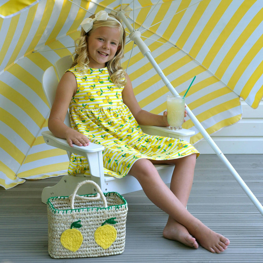 Lemon Stripe Jersey Dress