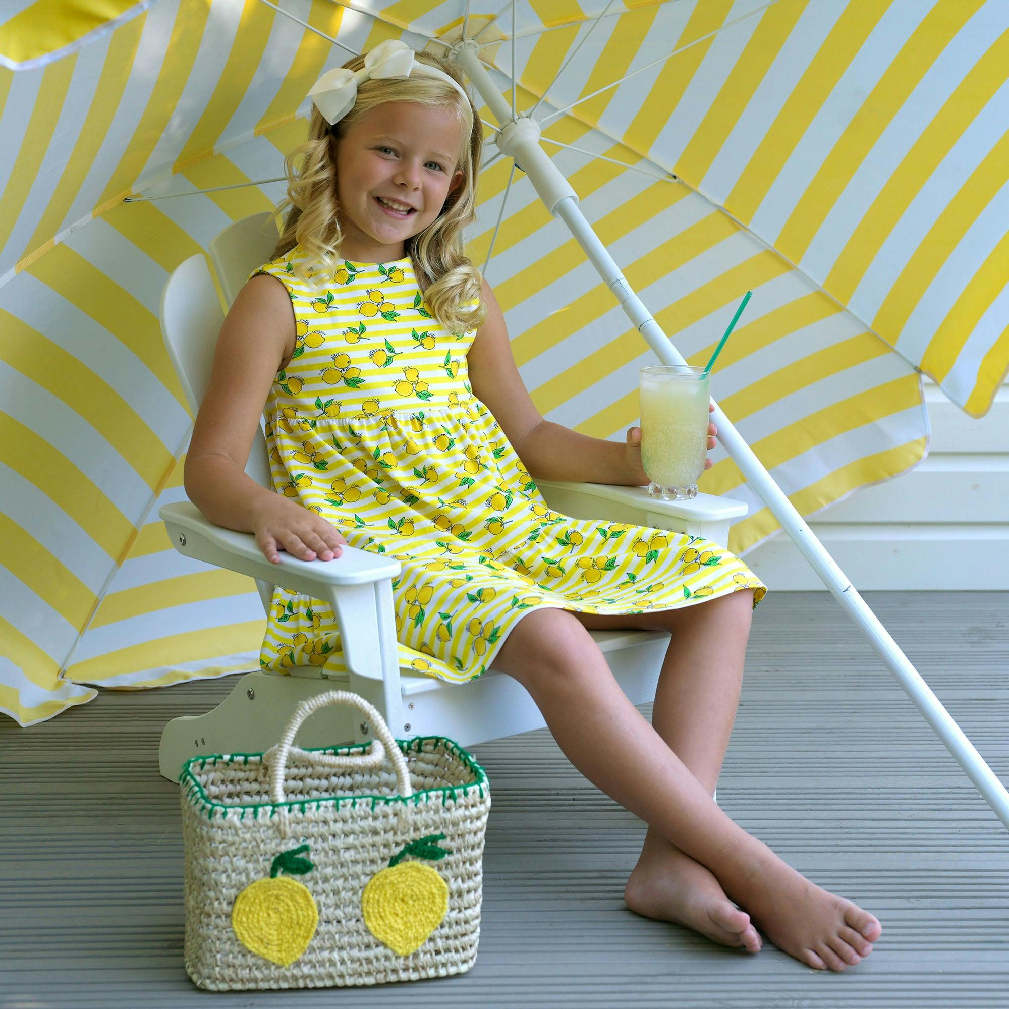 Lemon Stripe Jersey Dress
