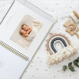 Keepsake Baby Memory Book for Boys and Girls - Timeless First 5 Year Baby Book - Linen Journal Scrapbook & Photo Album - Record Every Milestone Birth to Age 5