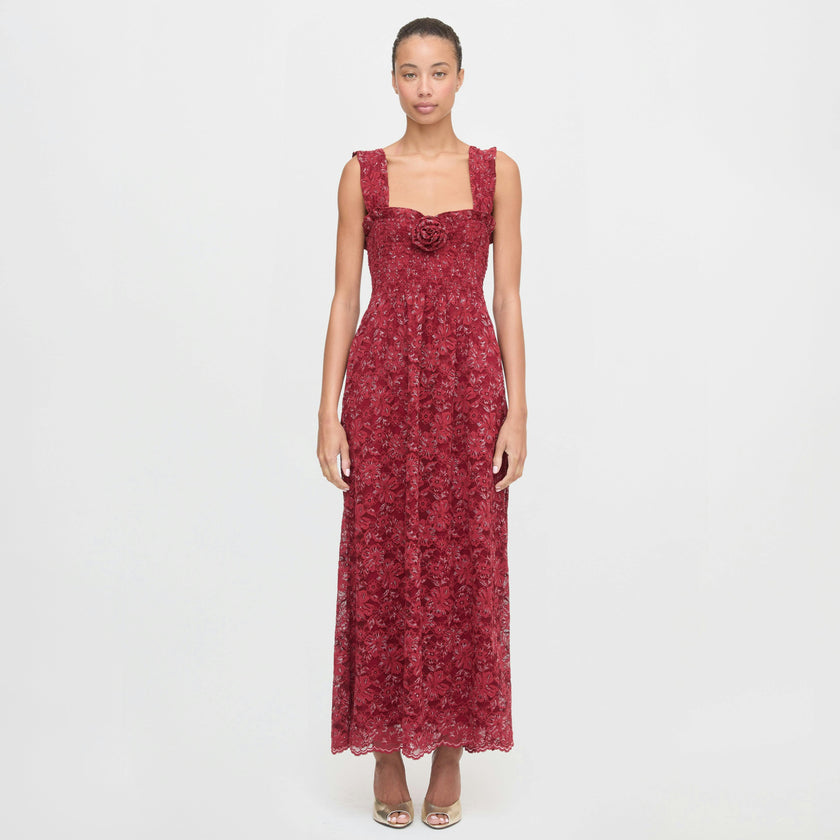 The Rosetta Nap Dress - Claret Lace