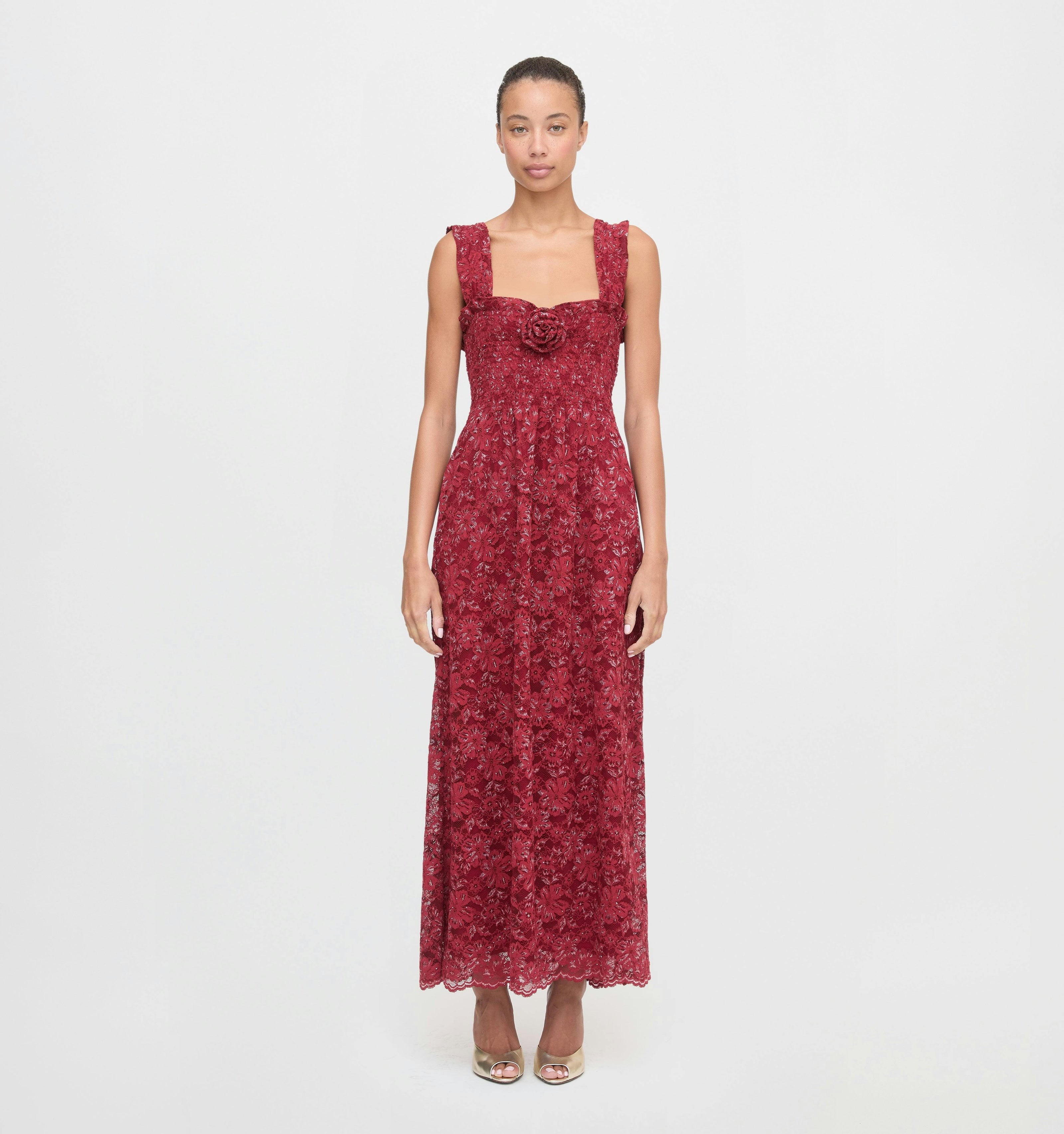 The Rosetta Nap Dress - Claret Lace