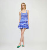 The Seraphina Mini Nap Dress - Blue Indigo Tilework