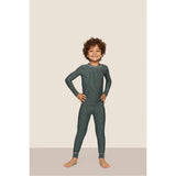 Kids Printed TENCEL Modal Unisex Long PJ Set, Green