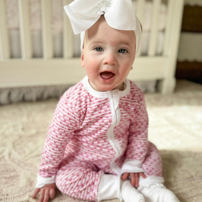 Sailor Hearts Zip Baby Onesie