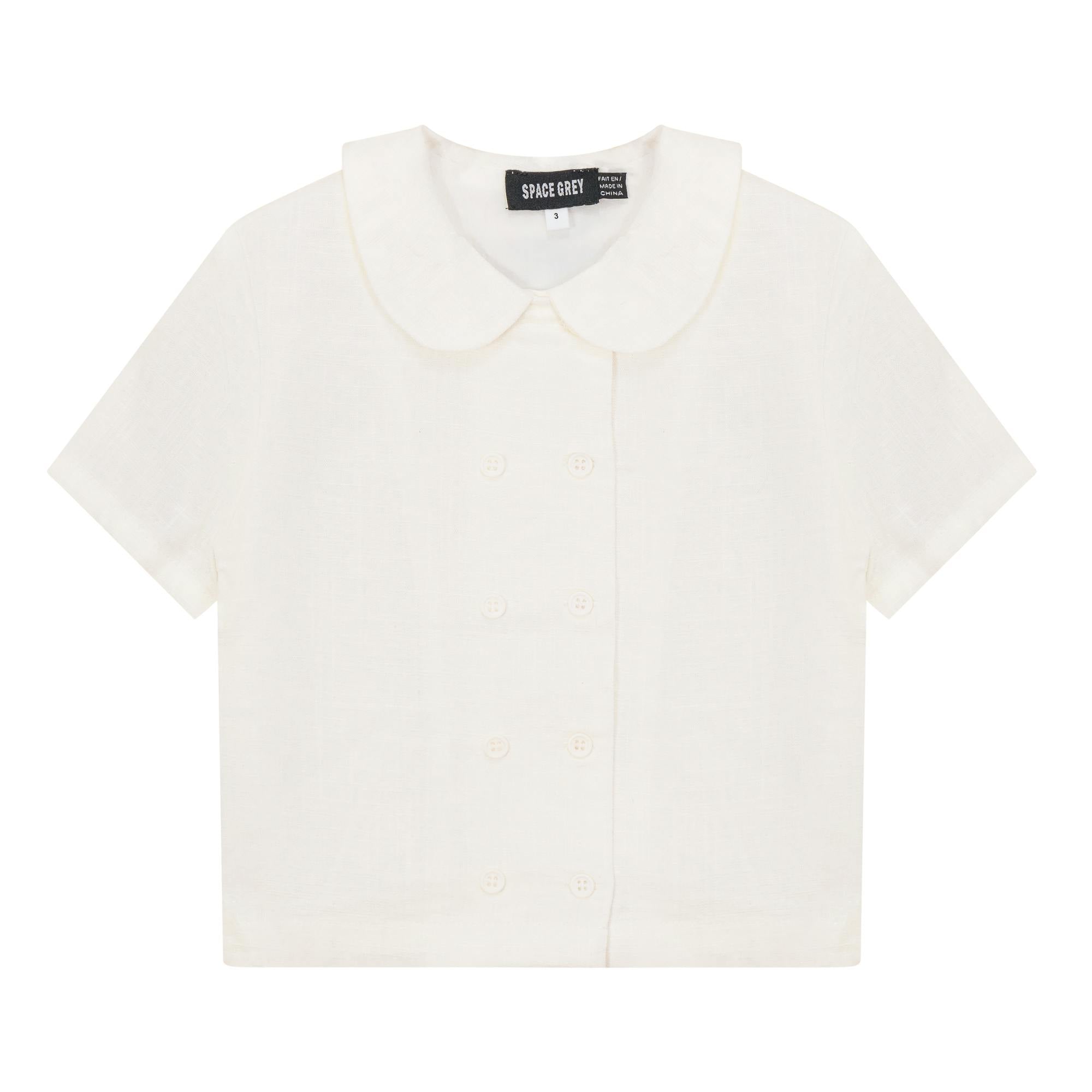 Woven Double-Breasted Button Front Shirt