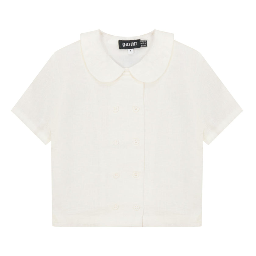 Woven Double-Breasted Button Front Shirt