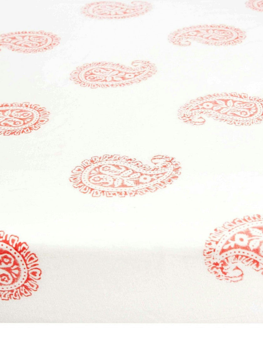 Block-Printed Cotton Fitted Crib Sheet