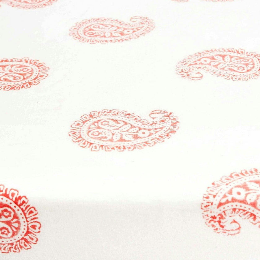 Block-Printed Cotton Fitted Crib Sheet