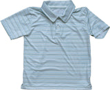 Athletic Polo in Stripe in Blue Jay