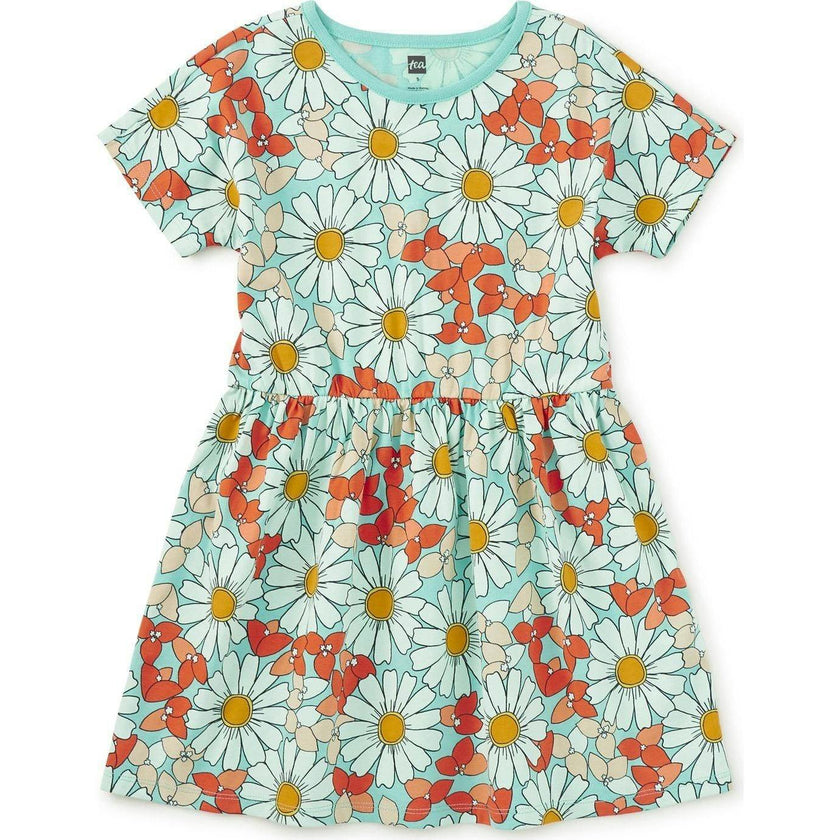Short Sleeve Twirl Dress, Green