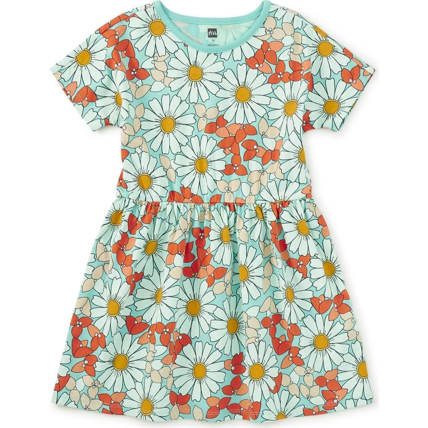 Short Sleeve Twirl Dress, Green