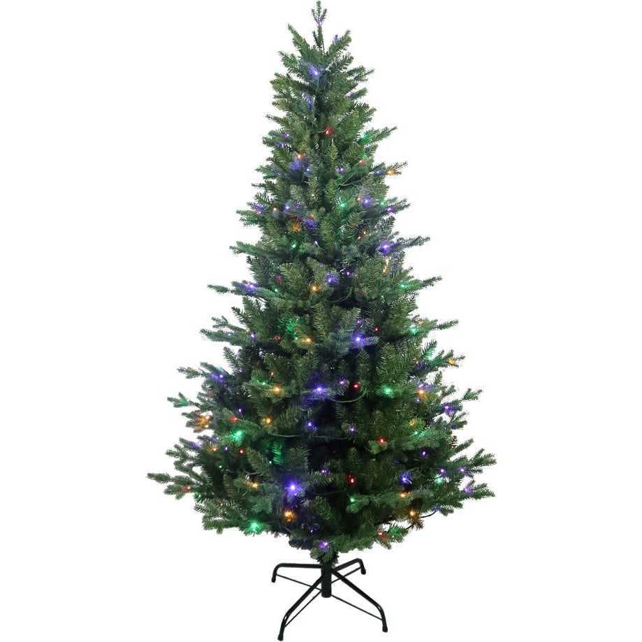 6-Foot Pre-Lit Multi-Colored LED Jackson Pine Tree
