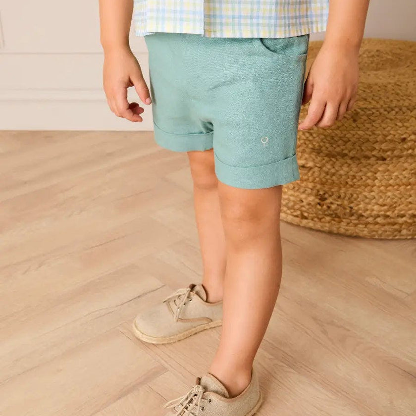 Plain Insignia Elasticated Waistband Shorts in Sage Green (12mths-4yrs)