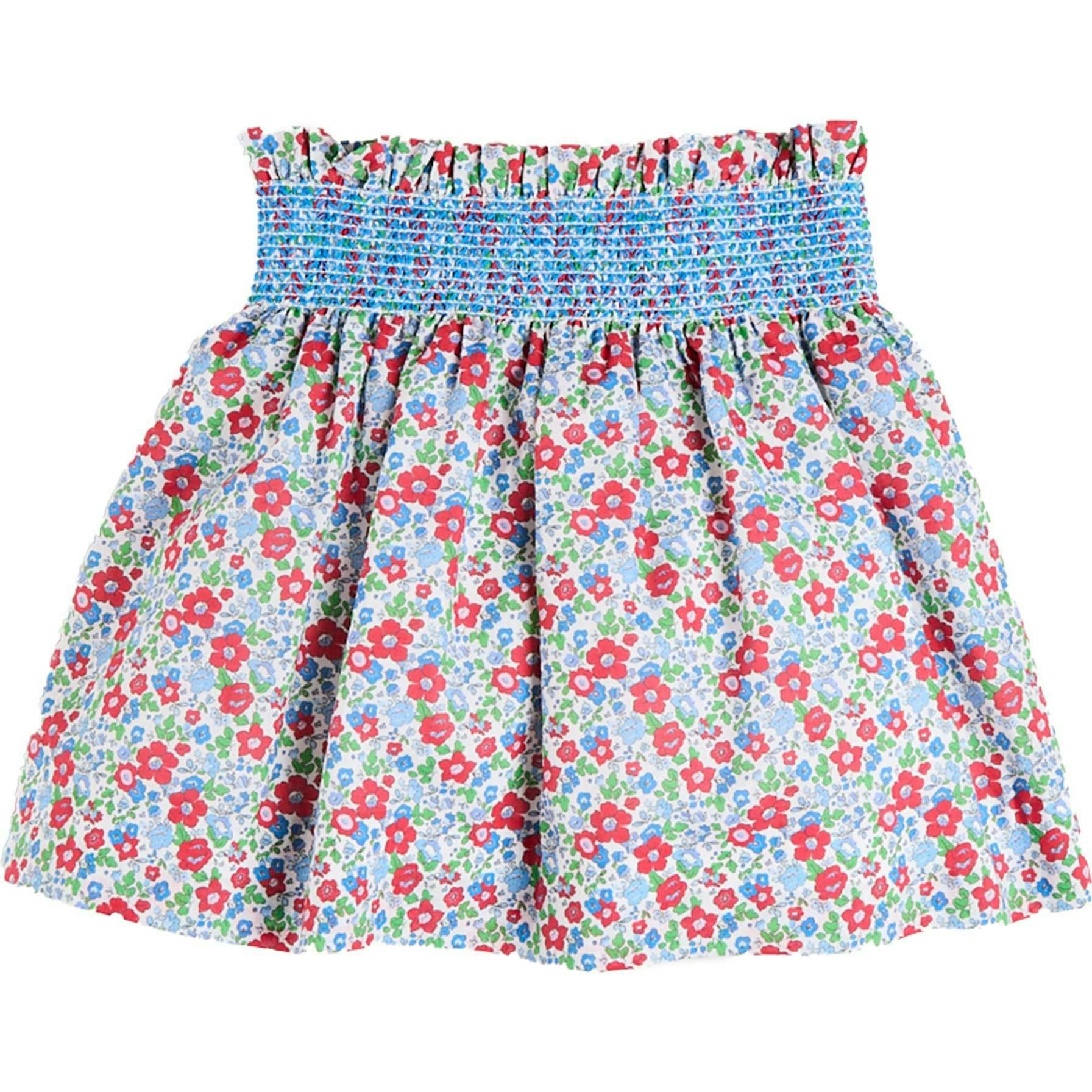 Emilia Floral Elasticated Waist Skirt in Red (2-10yrs)