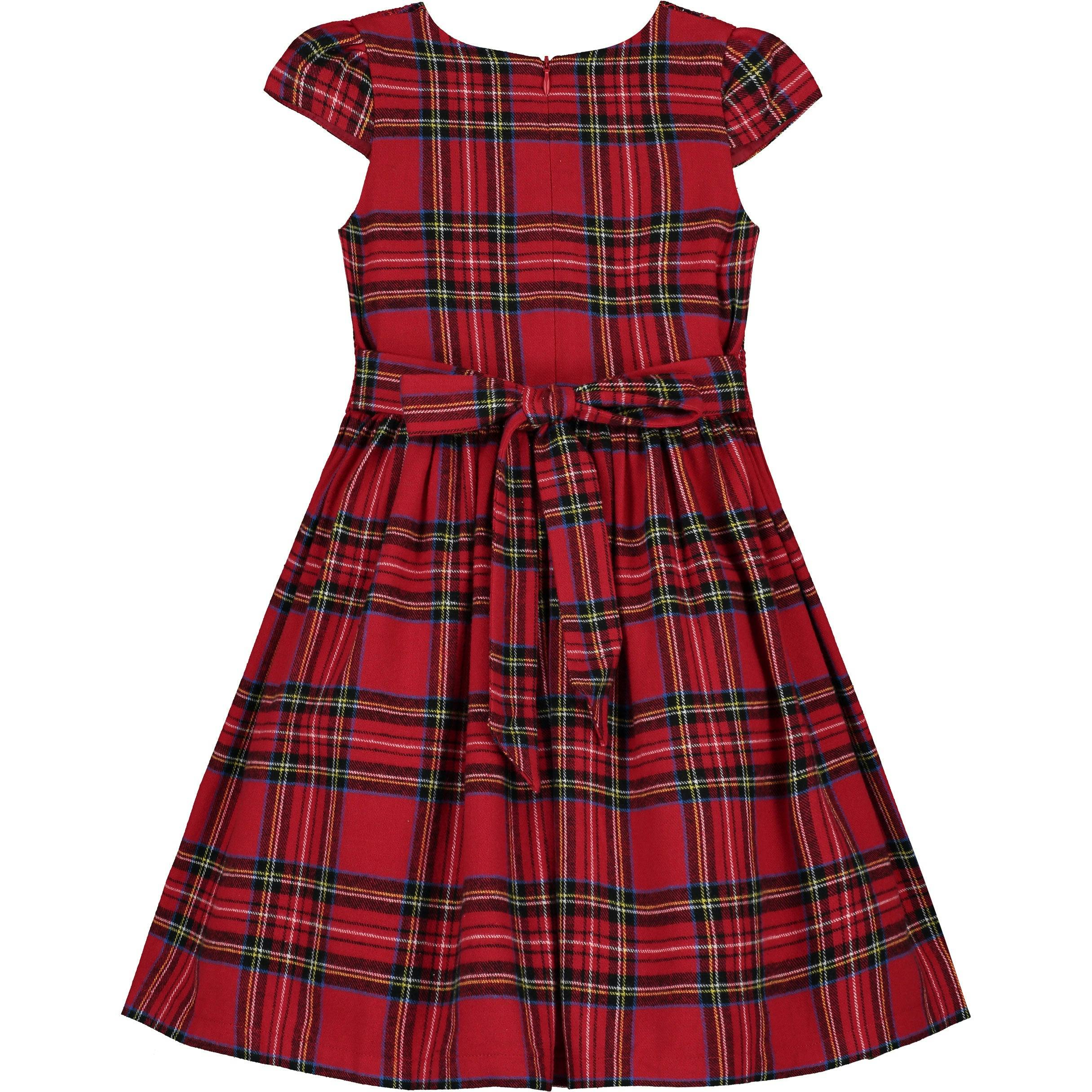 Bonnie Smocked Plaid Tartan Girls Party Dress