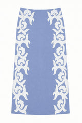 Dillon Ice Blue Fleur Midi Skirt
