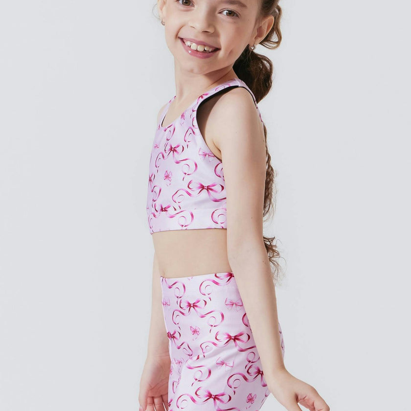 Girls Hi-Shine Scoop Neck Racer Back Sports Bra