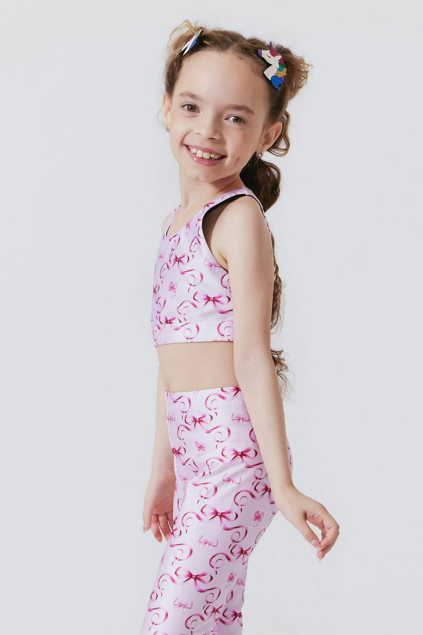 Girls Hi-Shine Scoop Neck Racer Back Sports Bra