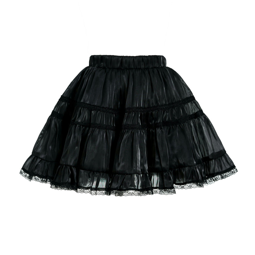 Black Glitter Ruffle Skirt Set