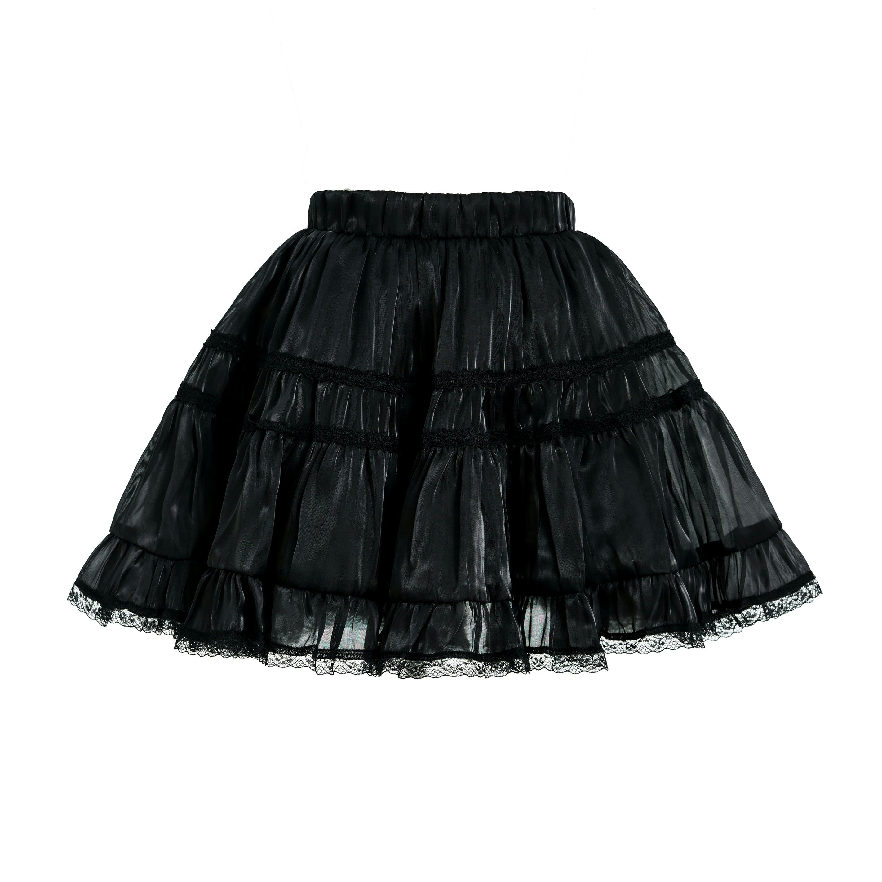 Black Glitter Ruffle Skirt Set