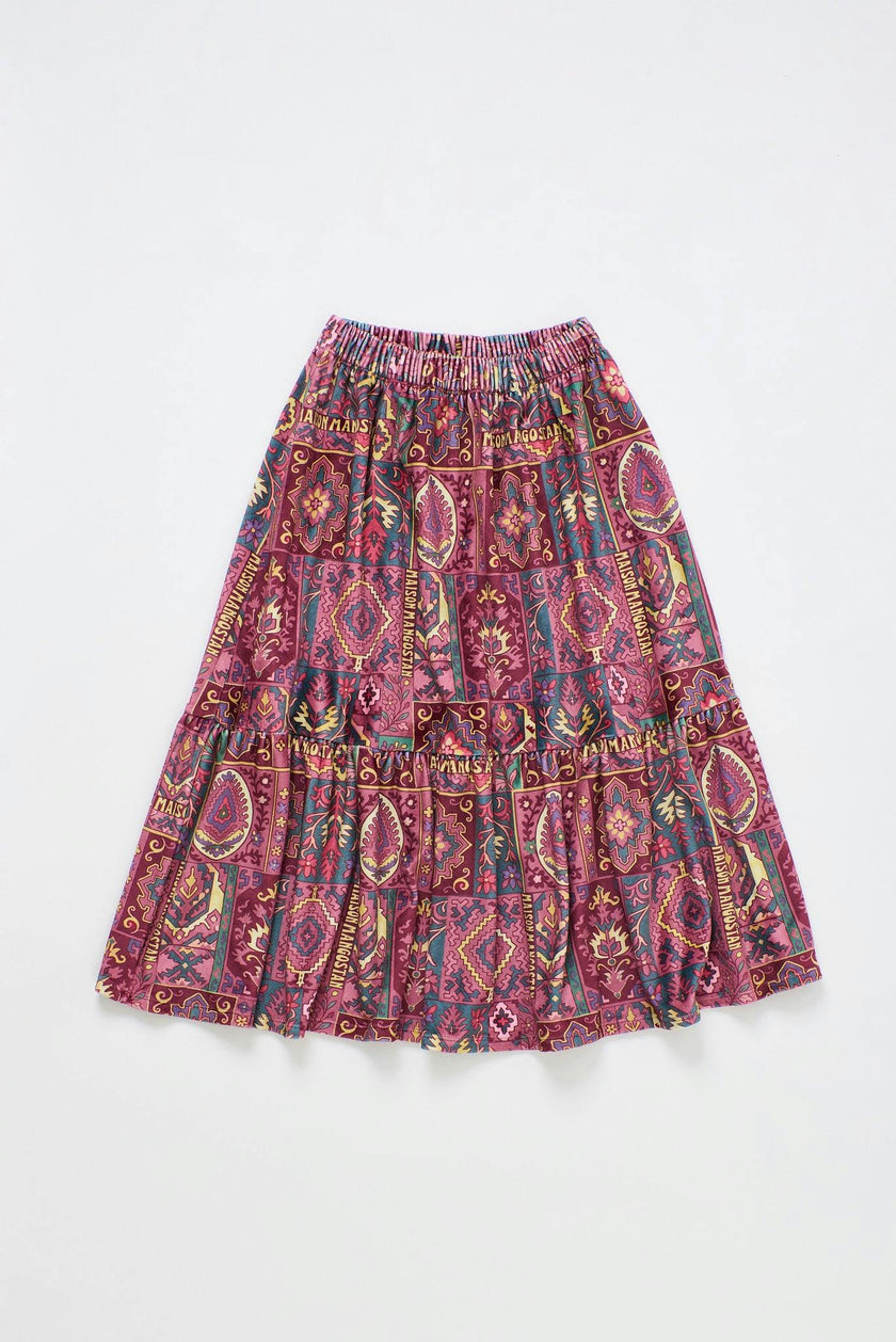 CARPET VELVET SKIRT BURGUNDY