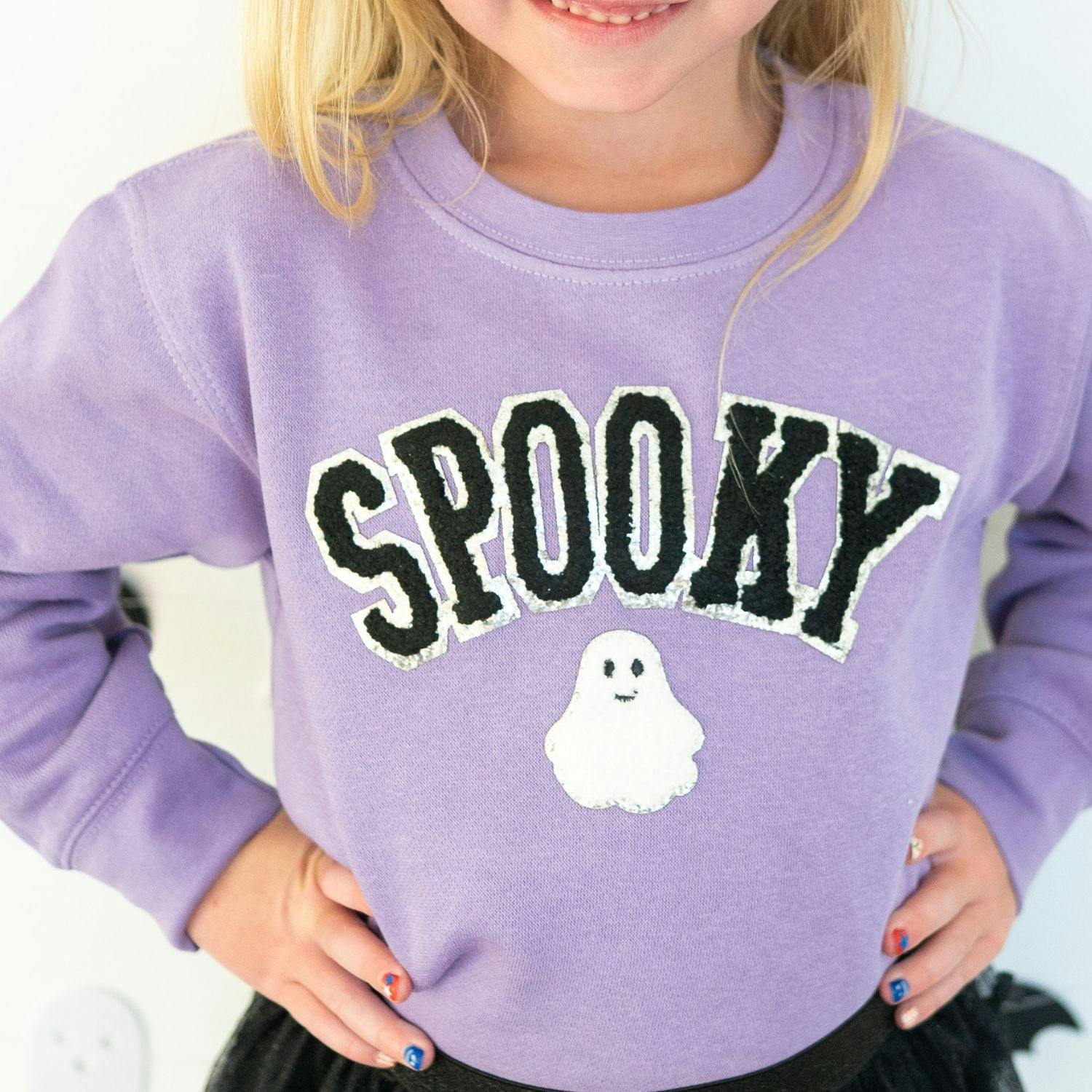 Spooky Ghost Patch Halloween Sweatshirt