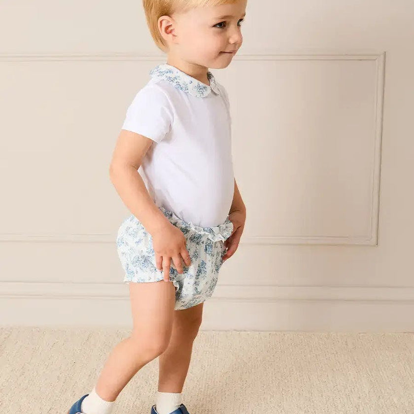 Audrey Toile Peter Pan Collar Bodysuit in Blue (1mth-2yrs)