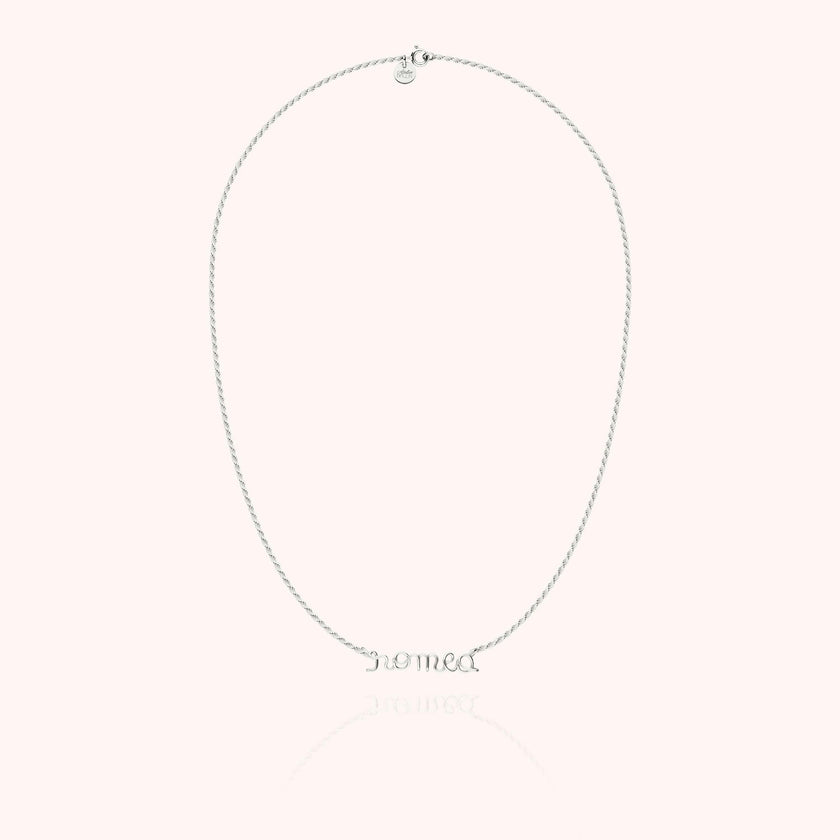 Women's Personalized Rope Chain Necklace, Silver 925