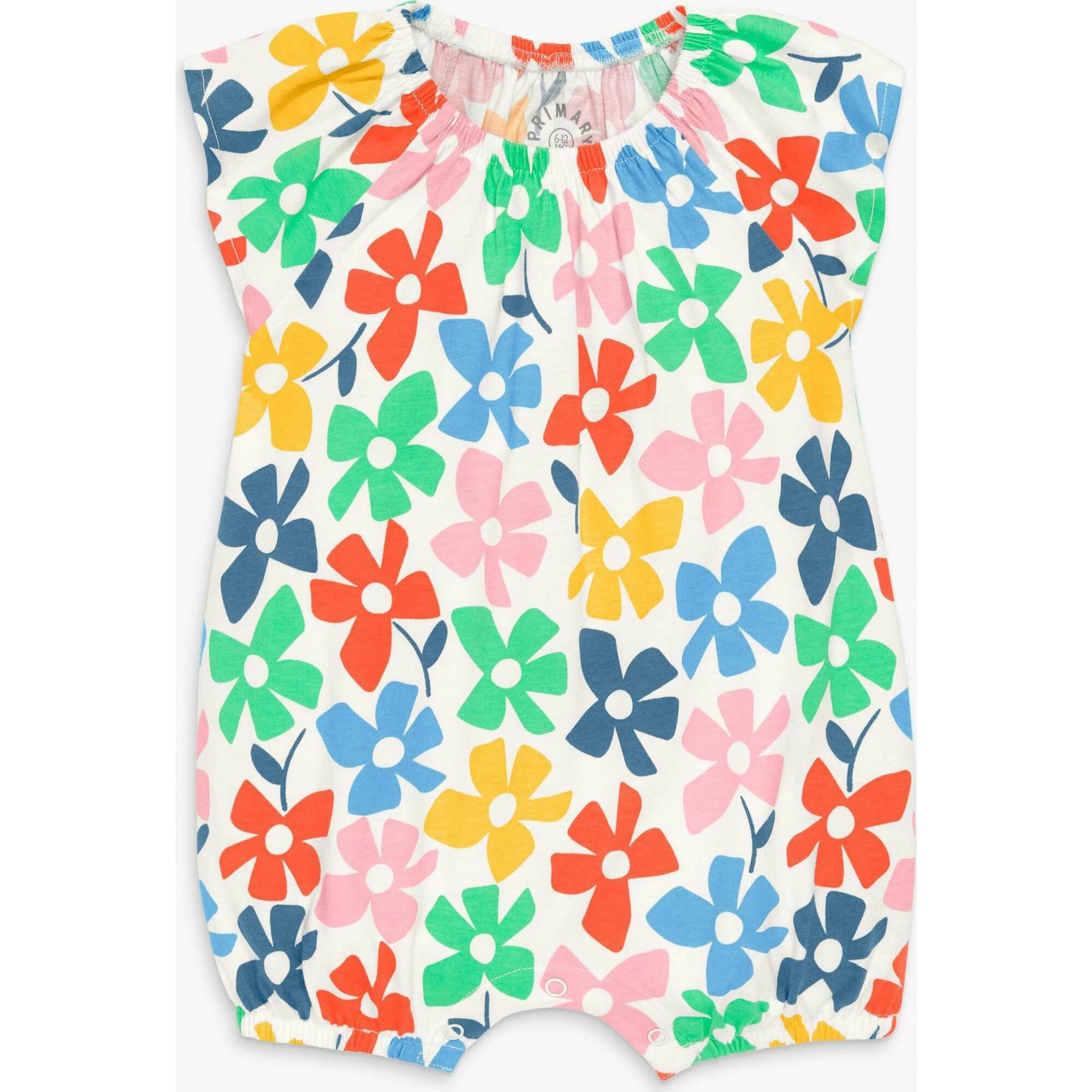 Baby flutter sleeve shortie in rainbow blooms