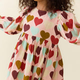 Girls Bea Dress - Multi Harvest Hearts