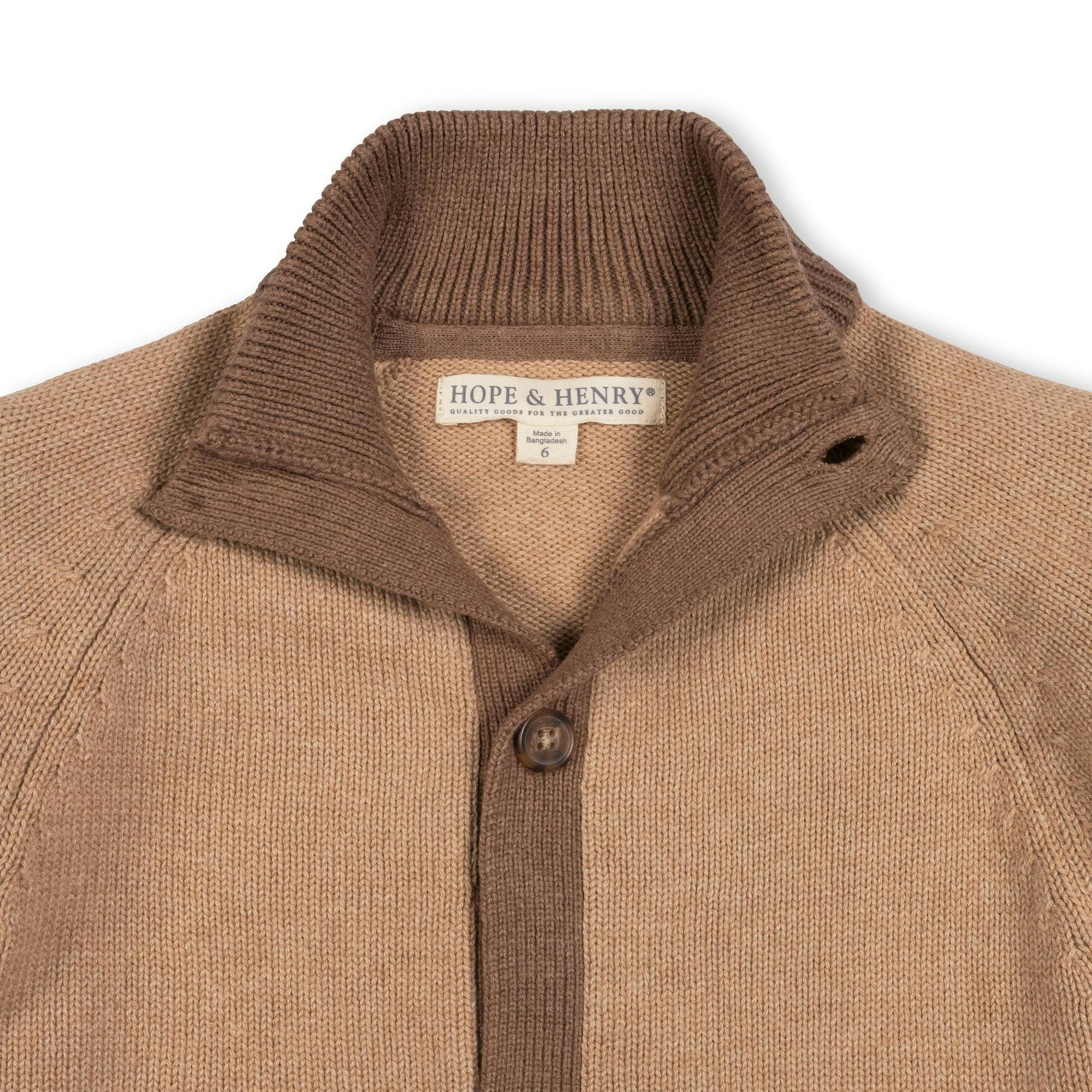 Organic Mock Neck Raglan Cardigan