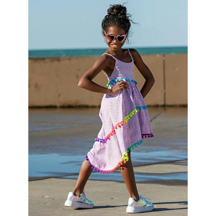 St. Barths Pom Pom High Low Dress