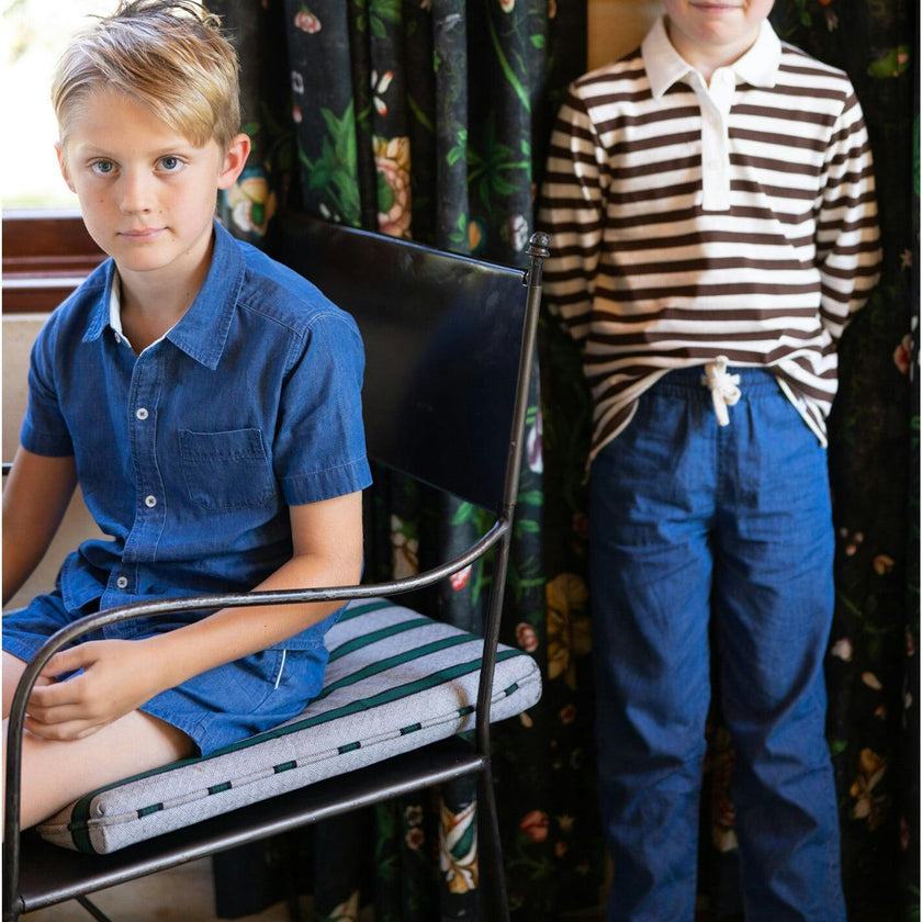 boys chambray short sleeve button down shirt