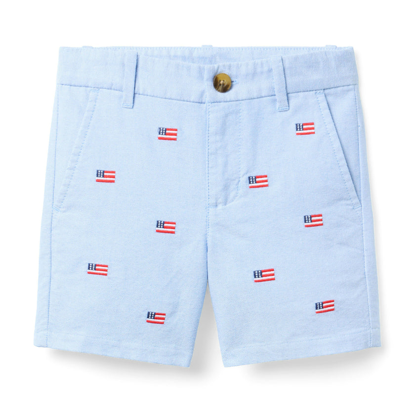 Embroidered Flag Oxford Short