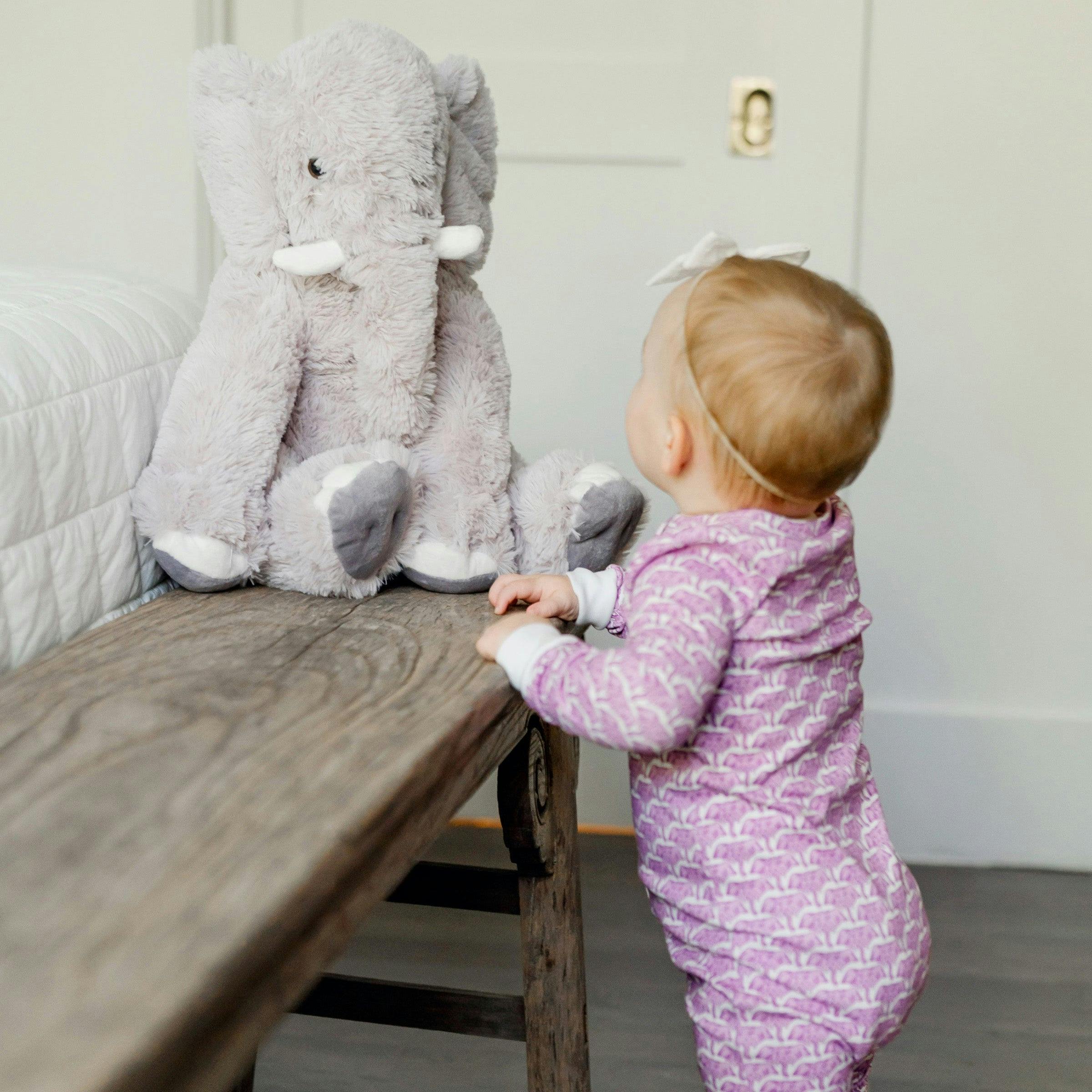 Parker Girls' Zipper Pajama - African Elephants Pink