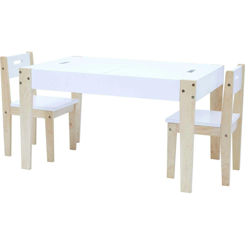 Fantasy Fields By Teamson Kids - Play Table & Chairs 3 Pcs Set With Storage And 2 Way Table Top